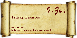 Iring Zsombor névjegykártya